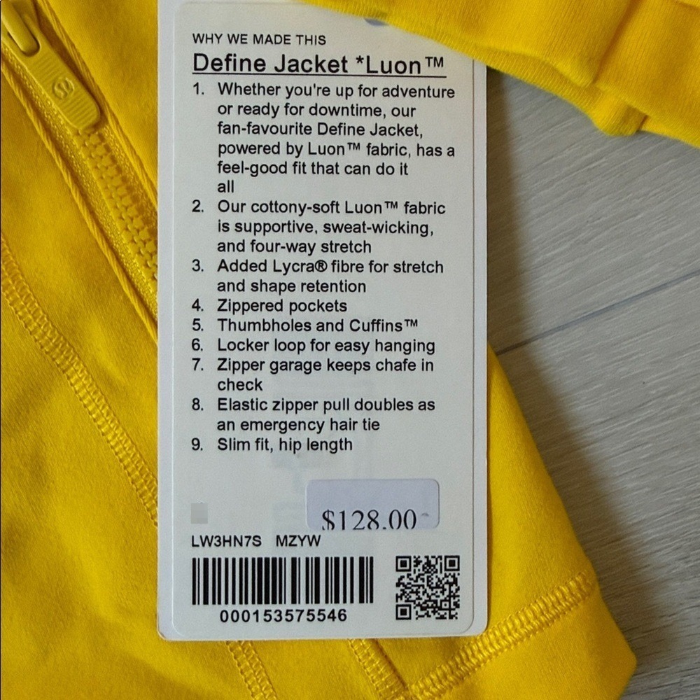 Lululemon Define‎ Jacket Luon Color Maze Yellow Multiple Sizes New With Tags - Picture 9 of 11
